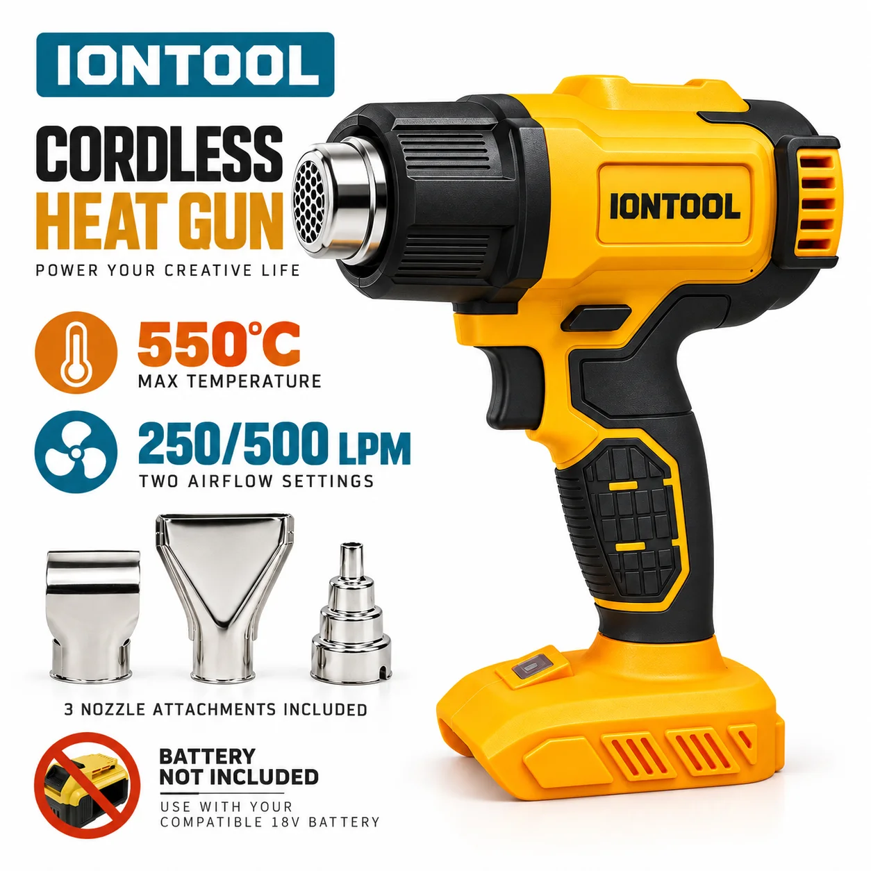 IONTOOL Sarı Kablosuz Isı Taba - Cordless Heat Gun For Shrink Tubing incelemesi ve fiyatı