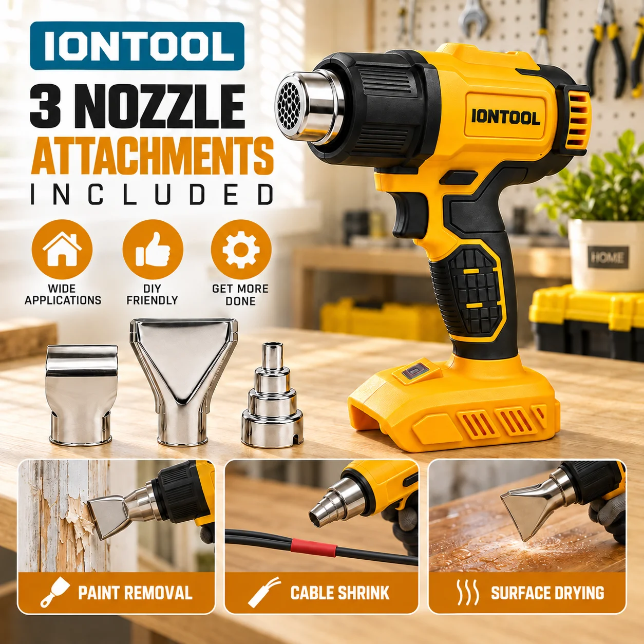 IONTOOL Sarı Kablosuz Isı Taba - Cordless Heat Gun For Shrink Tubing incelemesi ve fiyatı