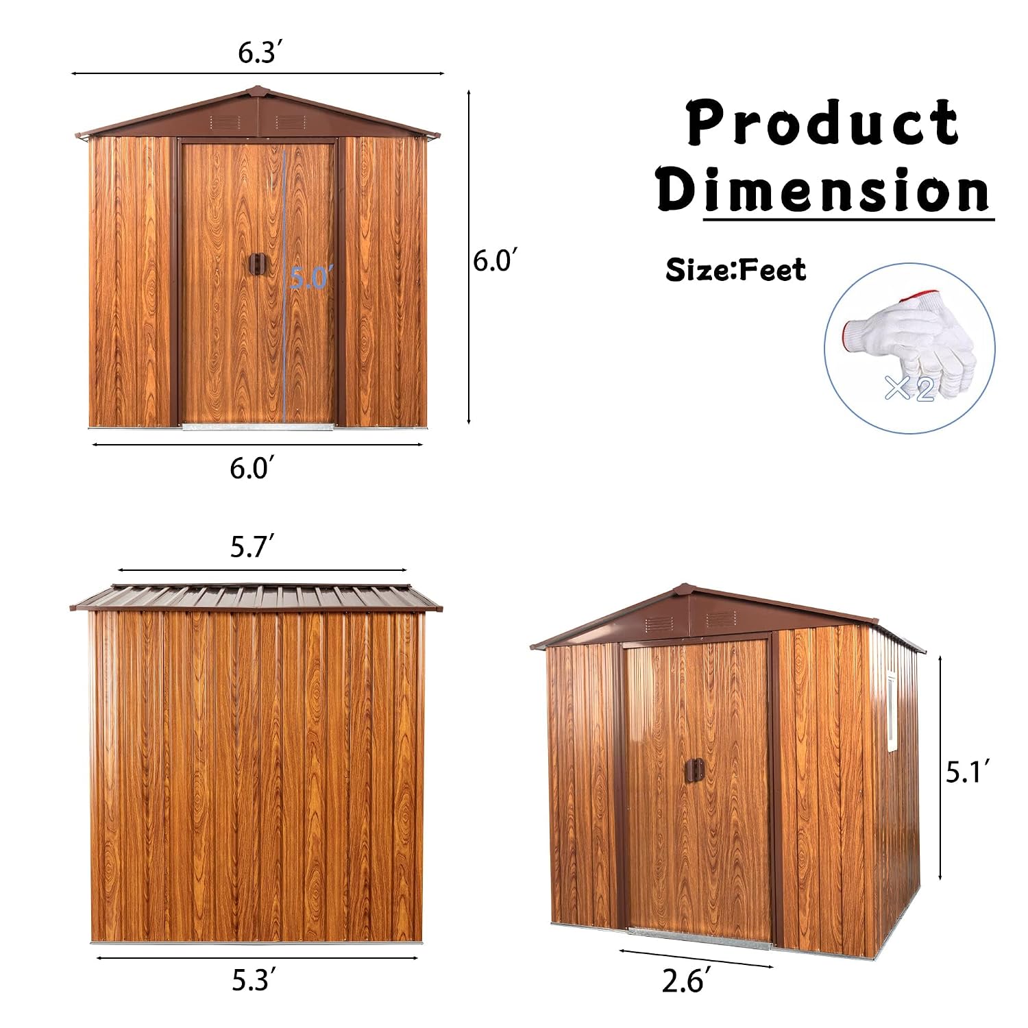 6x6FT Metal Dış Mekan Depolama - Garden Tools incelemesi ve fiyatı
