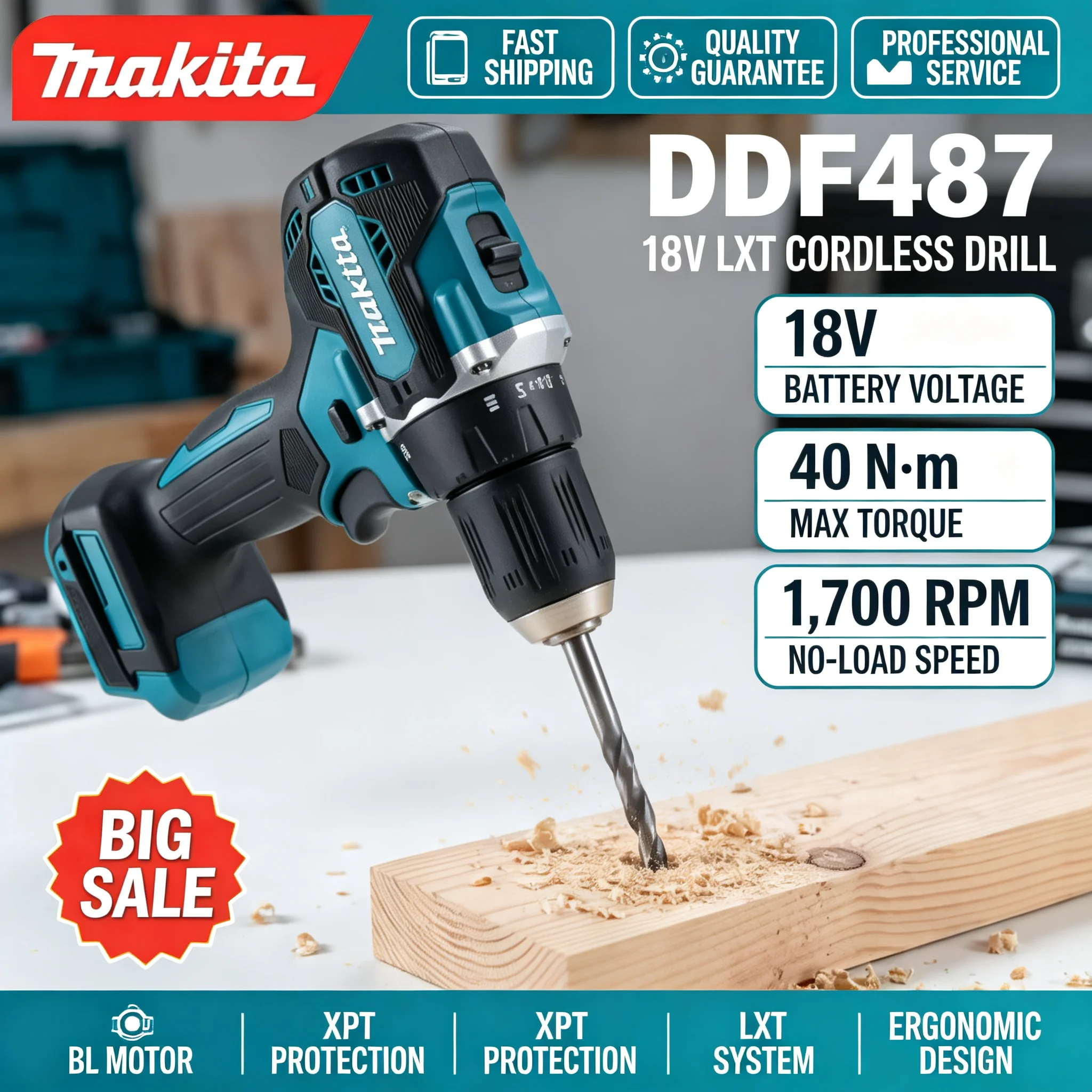 Makita DDF487 18V Şarjlı, Fırç - Brushless Cordless Electric Drill 18V incelemesi ve fiyatı